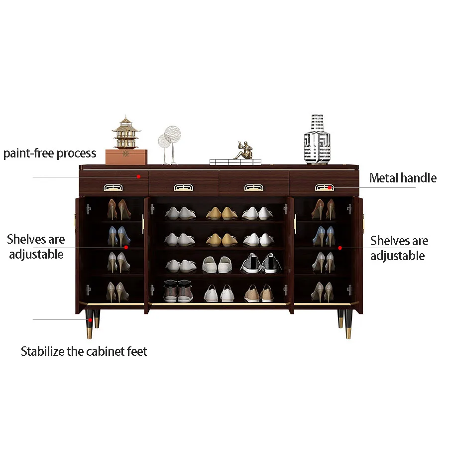 design shoe cabinet Factory Outlet New Chinese Style Living Room Entrance Shoe Cabinet Organizer Heavy Shoe Rack Closed