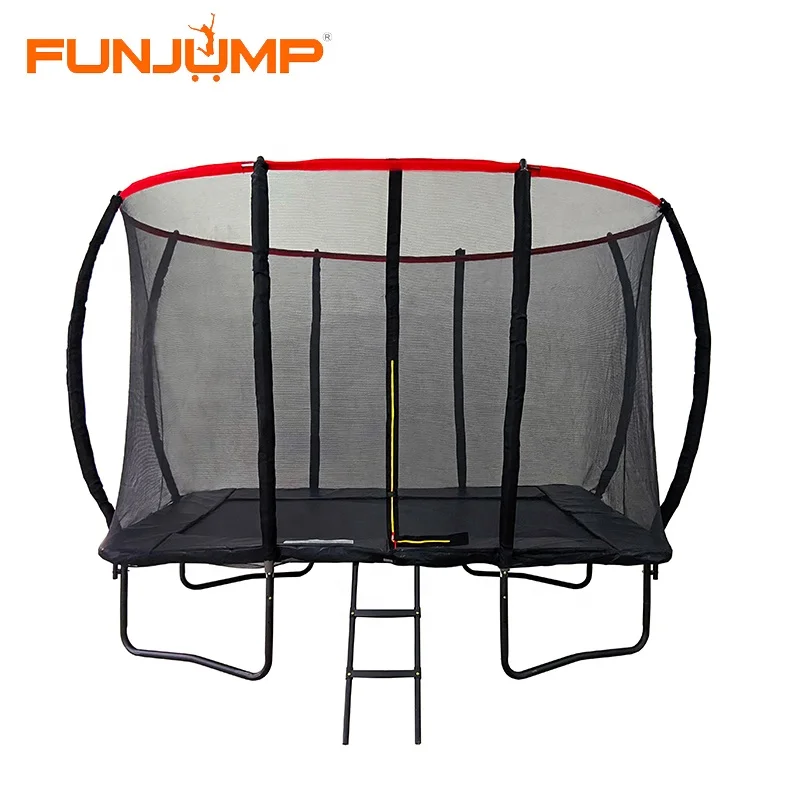 Funjump 8X11FT Professional Big Trampoline Park Square Rectangular Trampoline Outdoor Kids Trampoline With Enclosure
