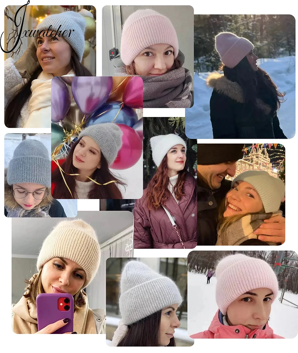 Striped Blank Solid Color Cuffed Wholesale Winter Hat Women Plain Unique Toque Thick Warm Soft Wool Knitted Hip Hop Beanie Hat