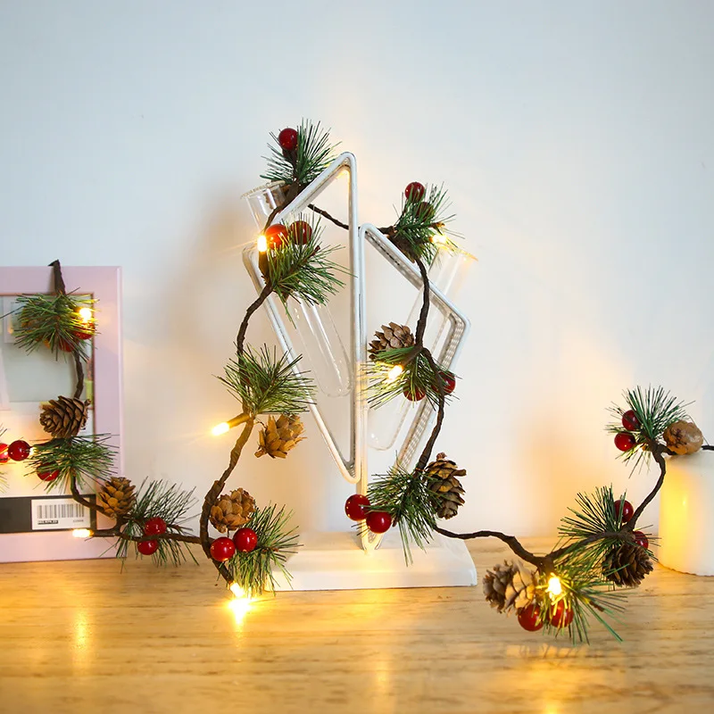 Christmas decoration supplies Christmas Pinecone Lamp String Pine Needle Decorative LED Copper Wire Lamp
