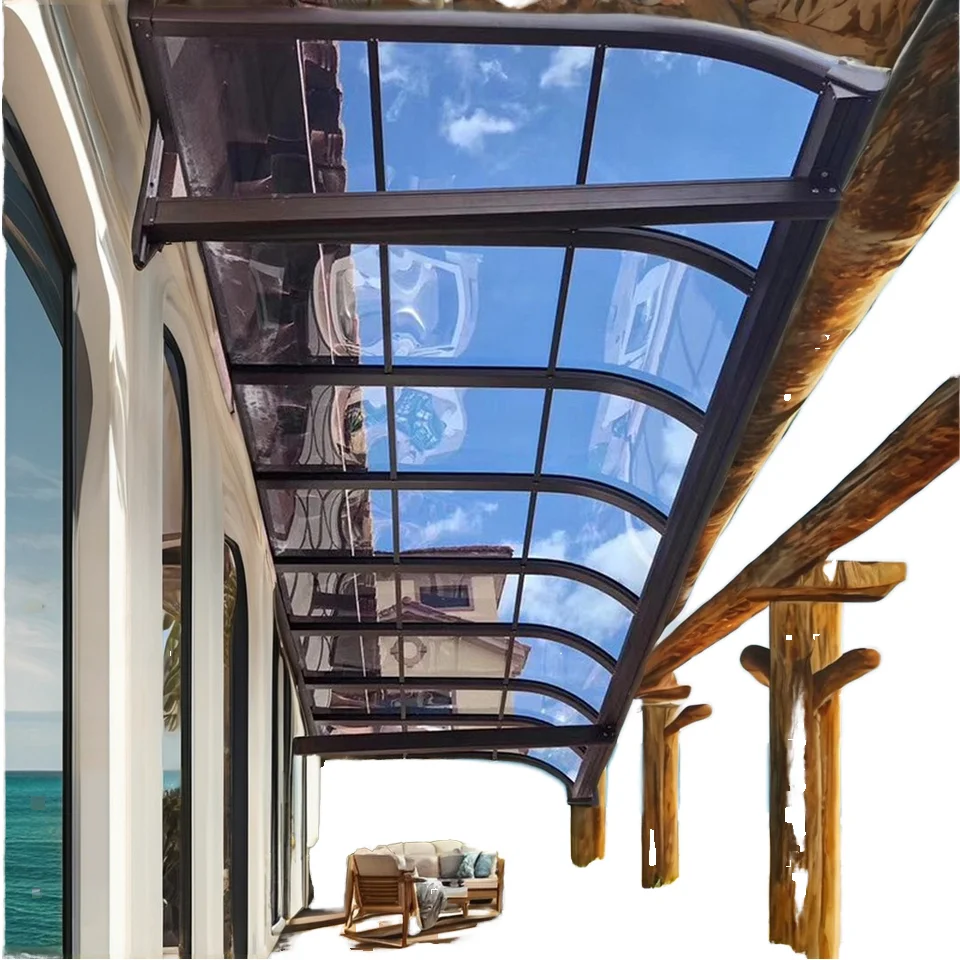 Transparent Outdoor PC Tile Aluminum Type Car Pavilion with Plastic Board for Convenient Parking Lot Use