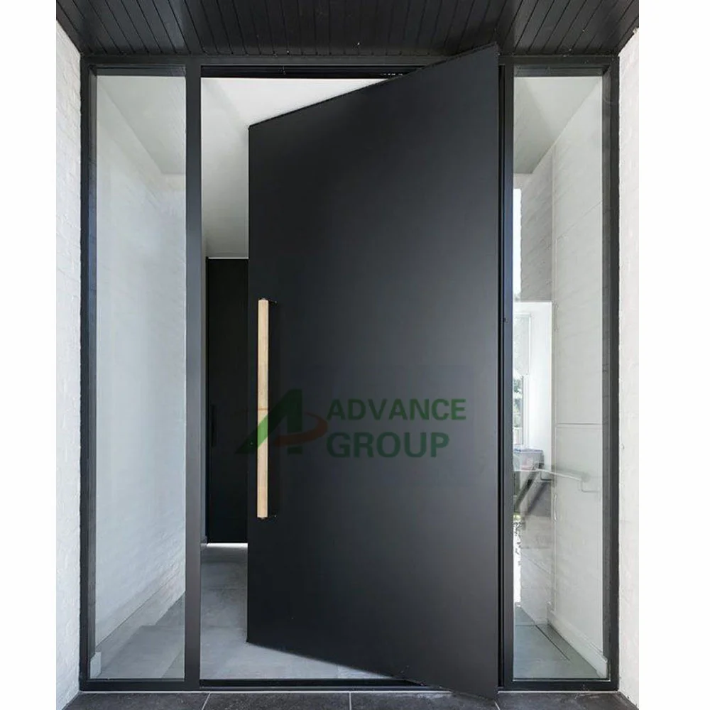 Modern aluminum pivot entrance door stainless steel front entry doors for houses