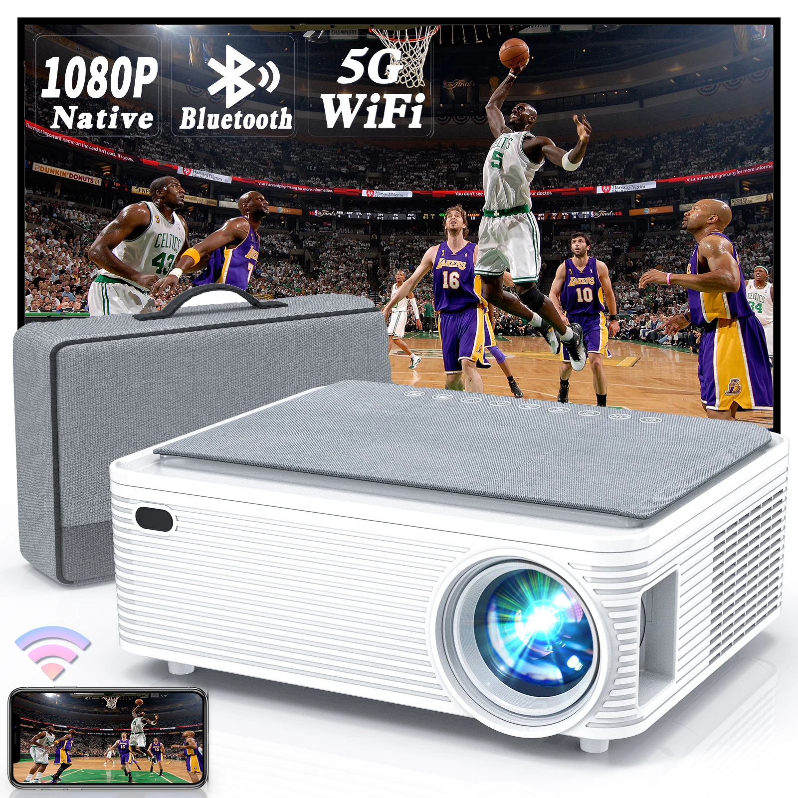 ZAOLIGHTEC X5 Hot 9500 Lumens 1080p Projector Factory OEM ODM 1080P Full HD 4K LED LCD Wifi Portable Home Theater Projector