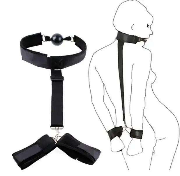 Bdsm Ball Mouth Gag Leather Handcuffs Sm Kit Sm Products
