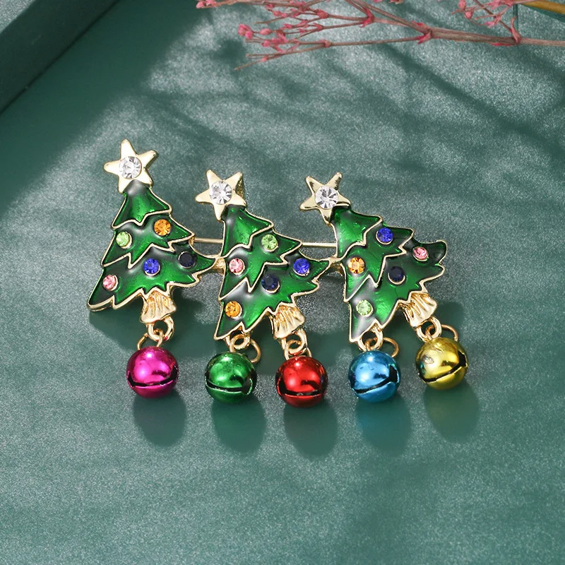 Wholesale Custom Ladies Women Accessories Christmas Trees Brooches Rhinestone Designer Pearl Crystal Brooch Pin Broches