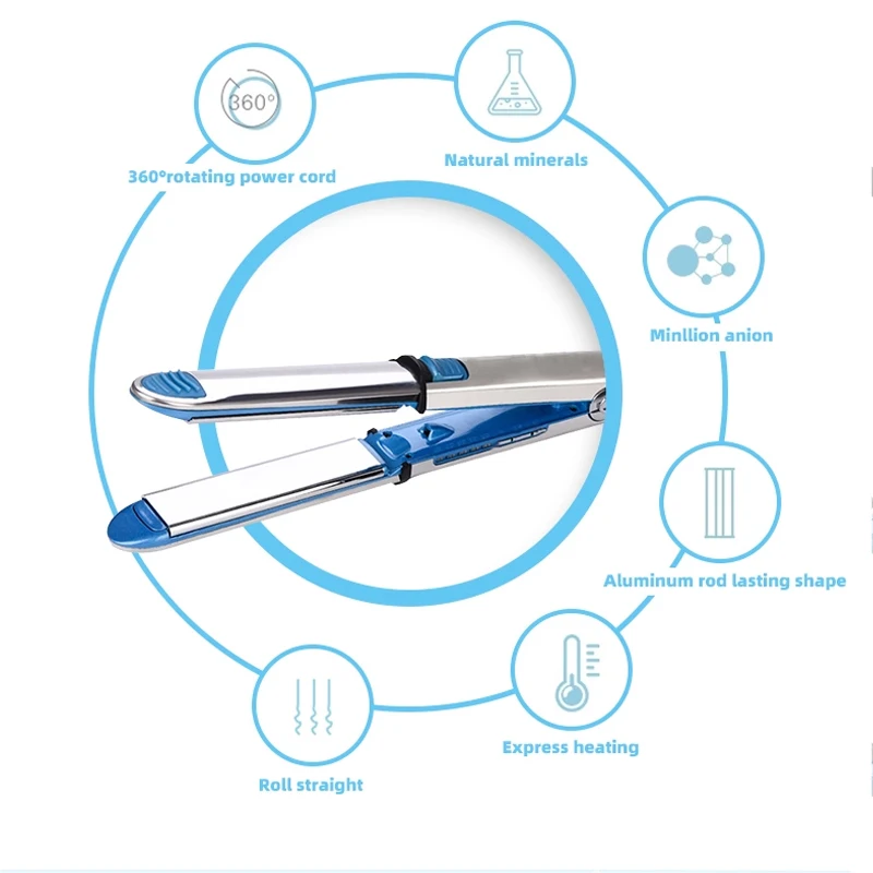 Titanium hair straightener homeuse hair straightener flat iron 2 in 1 hair curler straightener