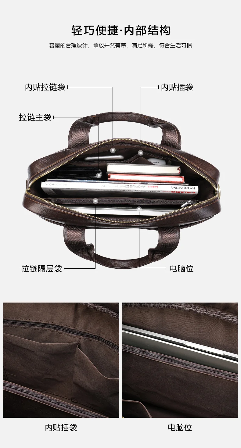 2023 High quality for men cross body Messenger Work Business laptop bag Computer Package tool bag cow leather handbags