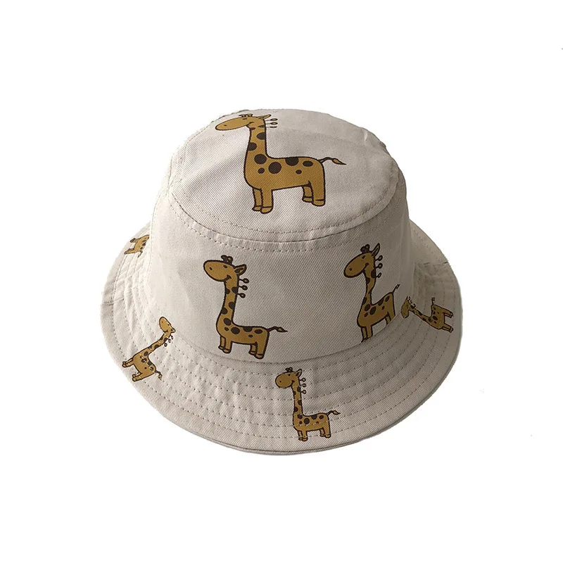 1-3 Years Age Kids Animal Pattern Hat Children Summer Giraffine Design Bucket Hat
