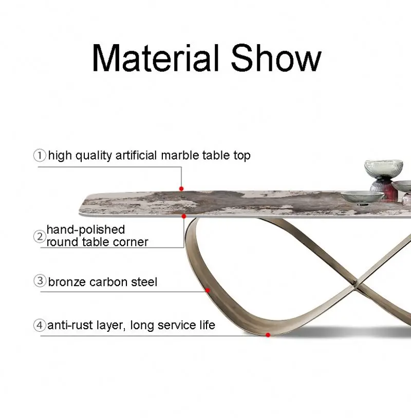 Wholesale Home Furniture Modern Dining Table Luxury Pandora Artificial Marble Italian Luxury Dining Table Set