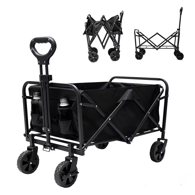 Mini Garden Cart Heavy Duty Collapsible Utility Garden 132 lbs Capacity Tool Cart Folding Wagon Cargo Trolley with Handle