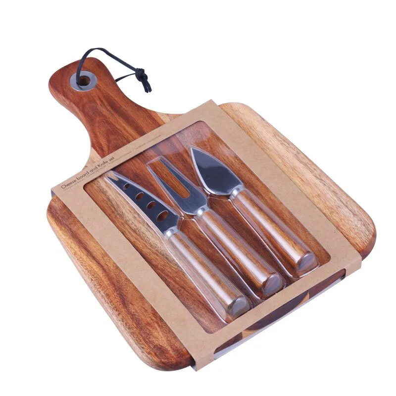 Великолепная сыра 4pcs инструмент комбинации Charcuterie Магнитная деревянная доска для с столовый нож и