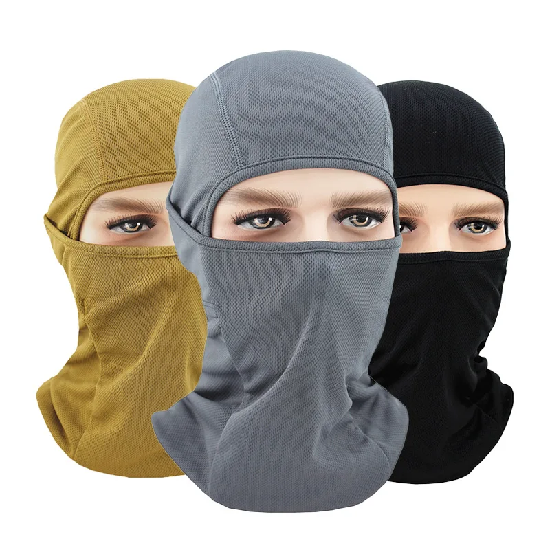 Outdoor Winter Warm Windproof Breathable Balaclava Hood Mask Solid Color Full Face Mesh Fabric Balaclava 1 Hole Face Mask