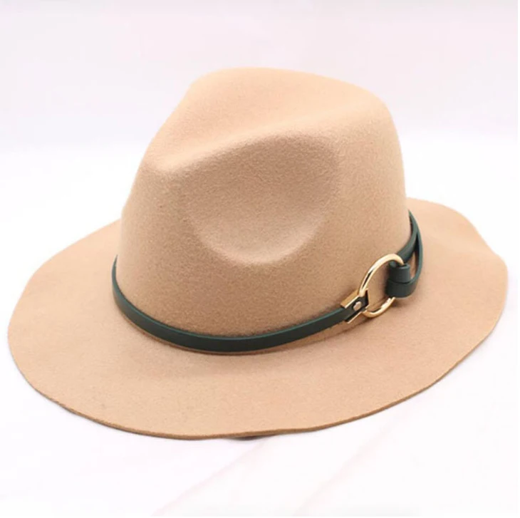 wholesale custom logo head cap fashionable oversized blue soft felt fedora hat winter luxury cap for men women