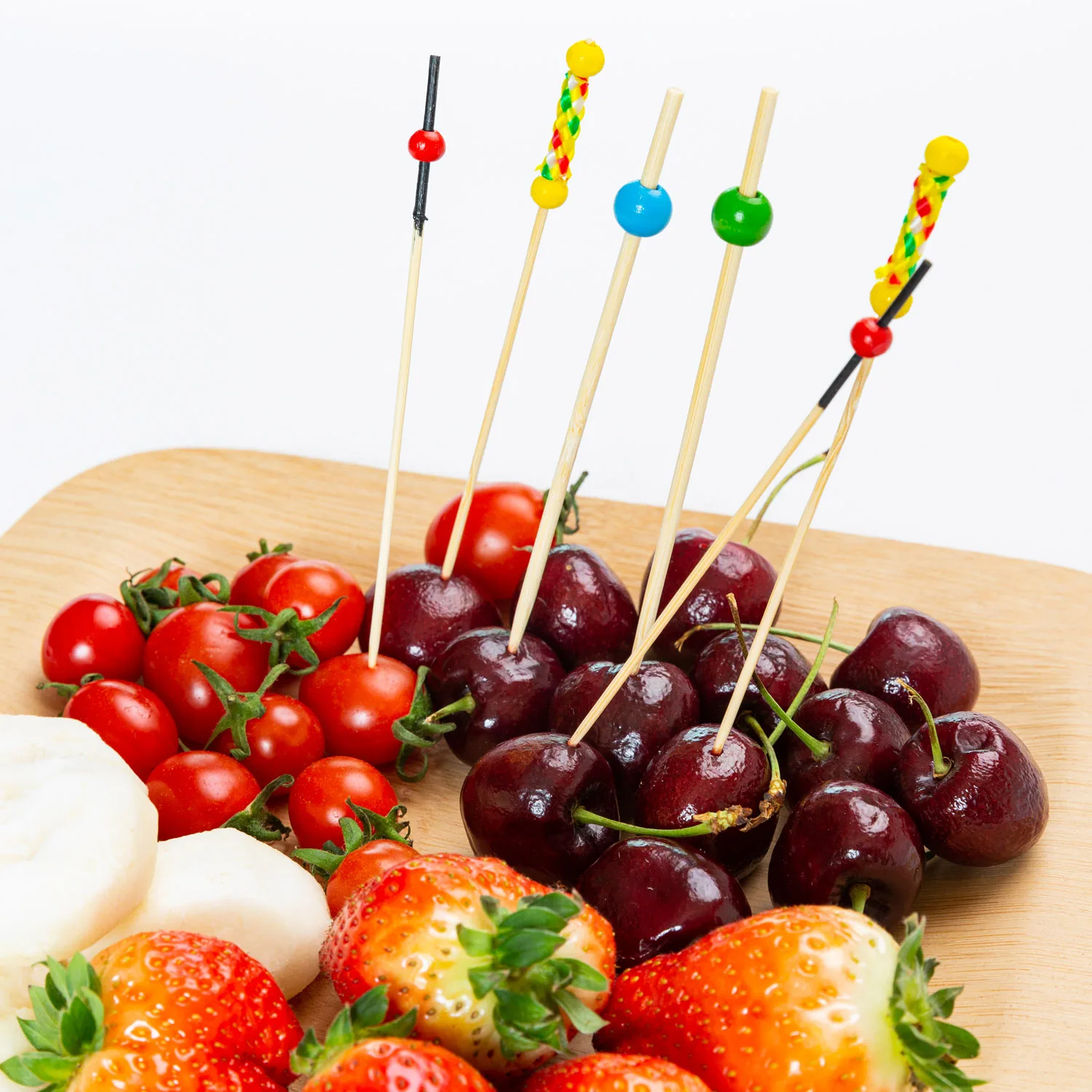 Cocktail Picks, 4.7 Inches Fancy Toothpicks Bamboo Cocktail Skewers with Looped Knot Food Sticks for Appetizers, Drinks,Fruit