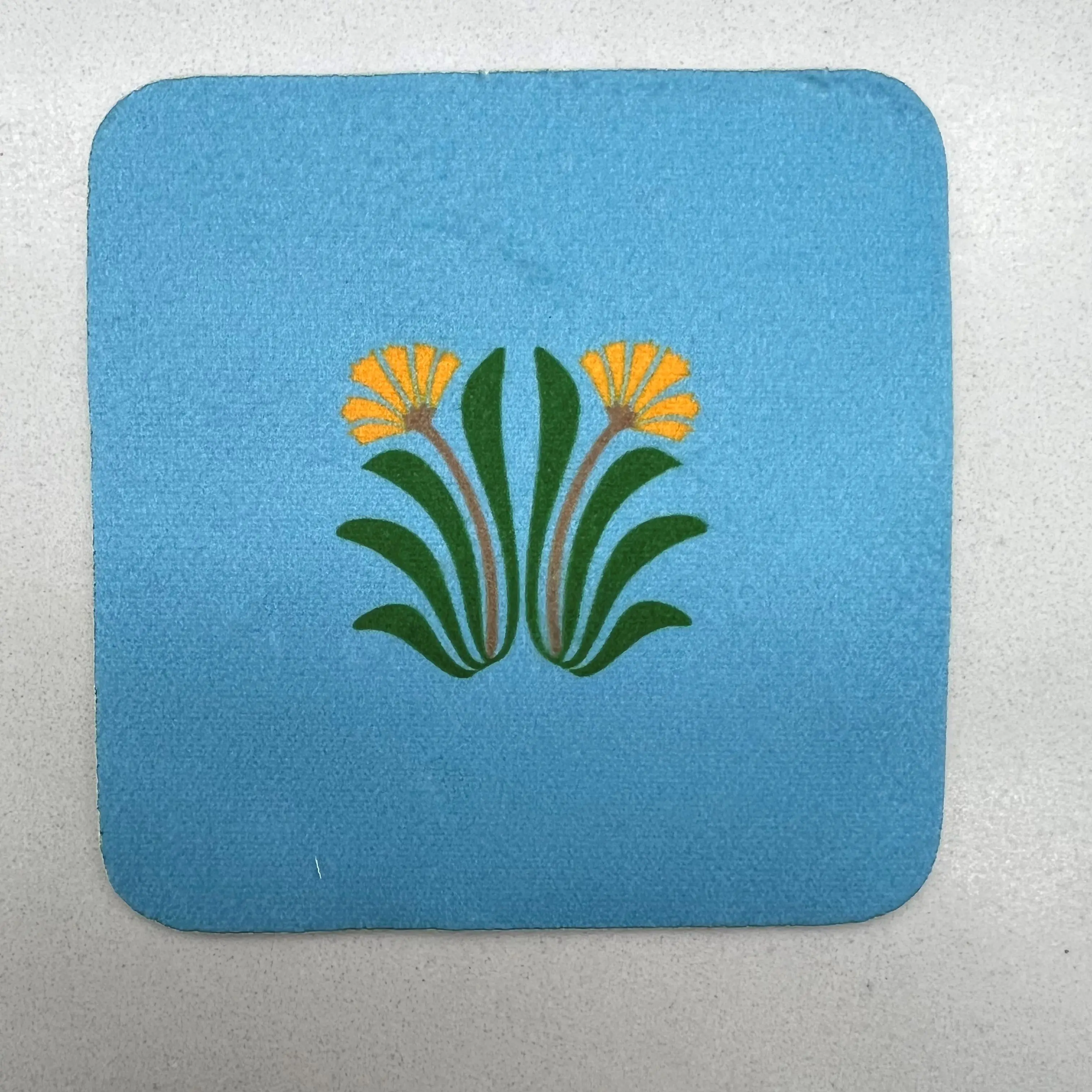 popular Supplier Wholesale Customized extremely austere flower Printed Felt fabric Bar Drink Coaster protect table and bar