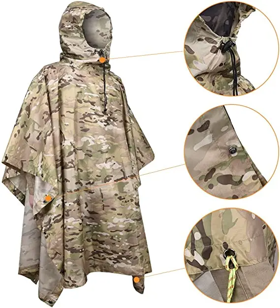 Woqi 100% Waterproof lightweight polyester raincoats for men waterproof bike raincoat with customized