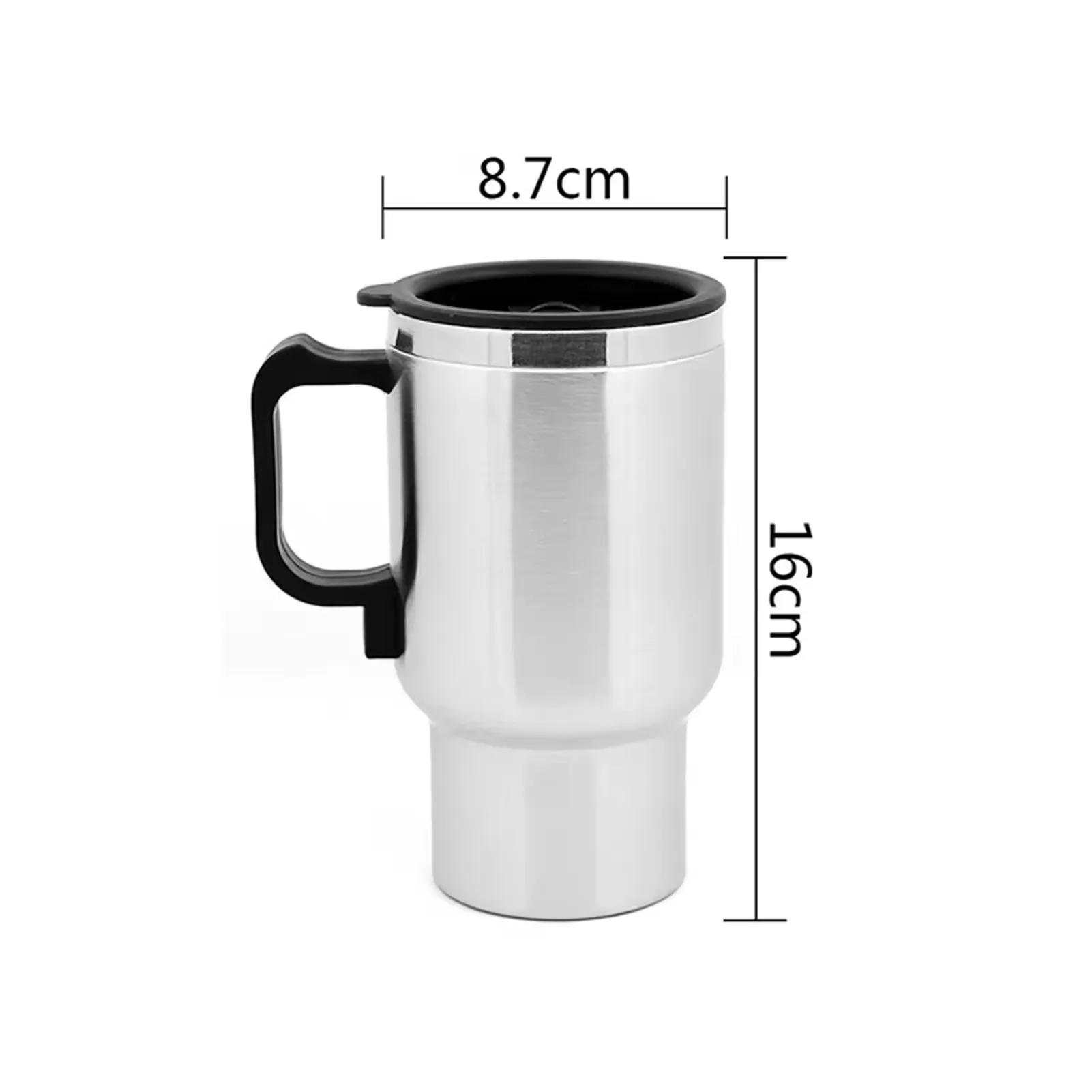 Water Cup Kettle Coffee Heated Mug Insulated Electric Heater Mug Car Vehicle Heating Stainless Steel Vintage Travel 12V 12 Volt