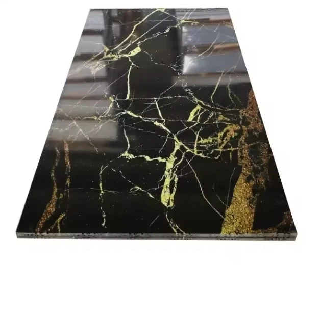 SPC UV Wall Panel 1220*2900mm Hotel House Decoration Board PVC Marble Sheet For Wall Decoration