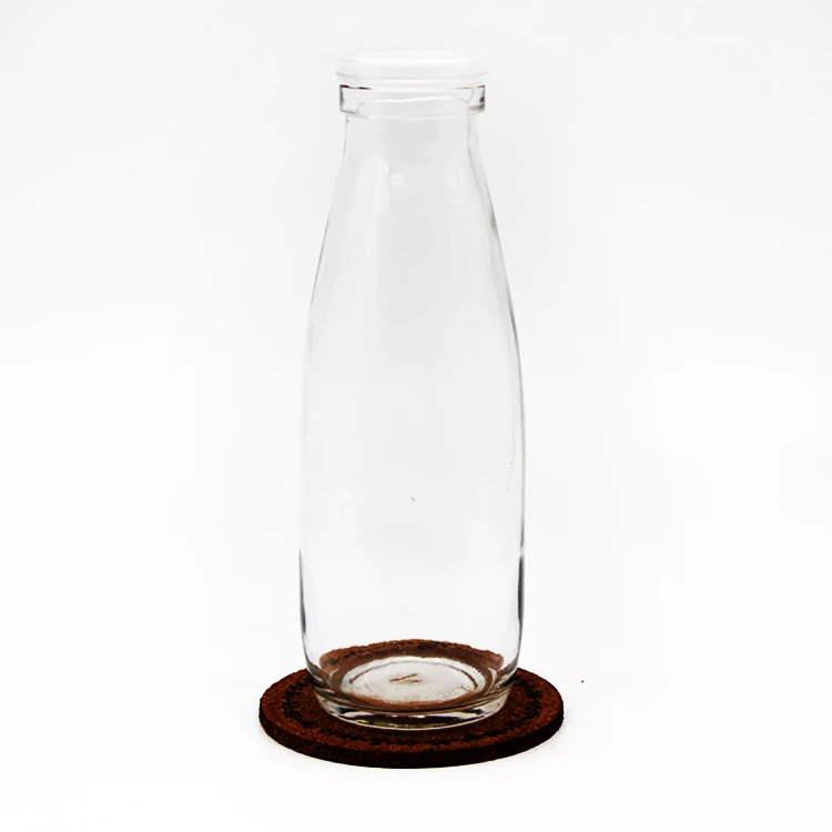 
Wholesale Classic 500ml 250ml Glass milk bottle with metal cap BPA free factory direct sale 