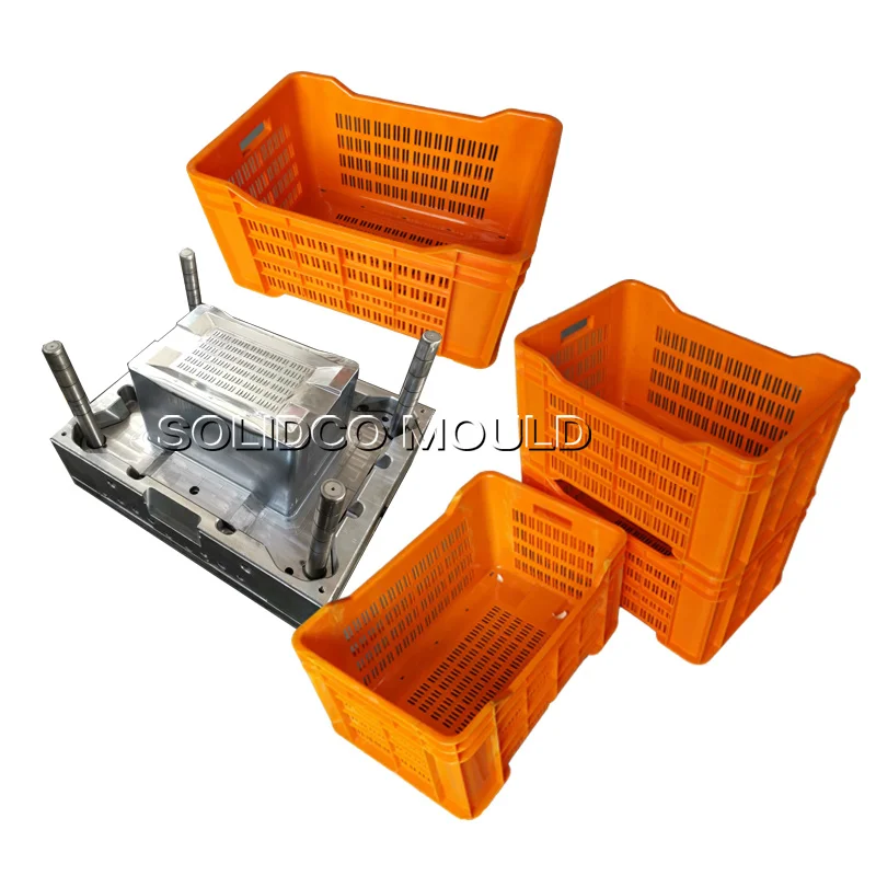 Factory Custom Household Fruits Vegetable Plastic Crate Box Injection Mold,Plastic Crate Mould