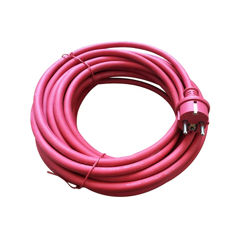 Orange european neoprene rubber power cord with IP44 german plug