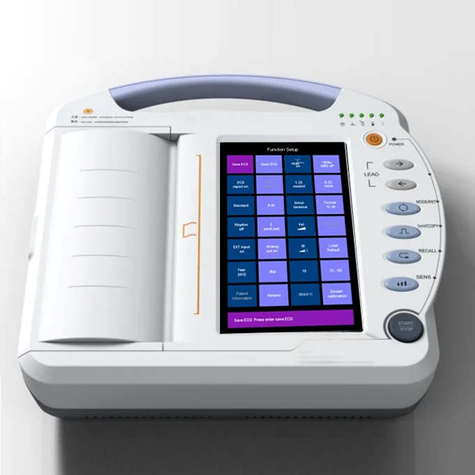 12 channel medical electrocardiogram machine with 10 inch touch screen automatic analysis results ECG machine