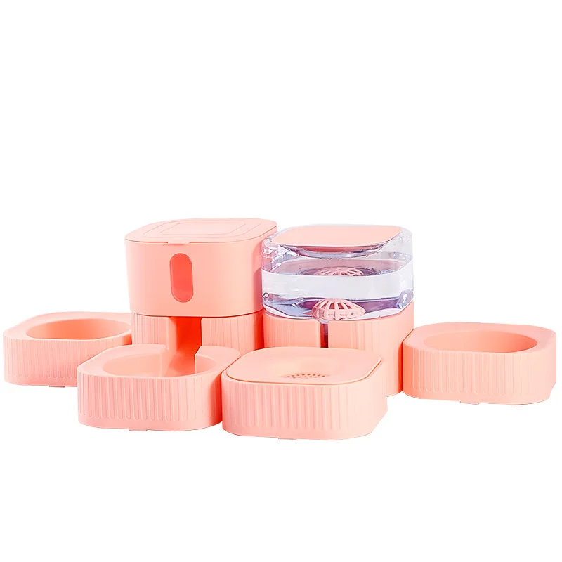 Custom new pet automatic feeder dog feeding magnetic suction free combination food storage cat bowl