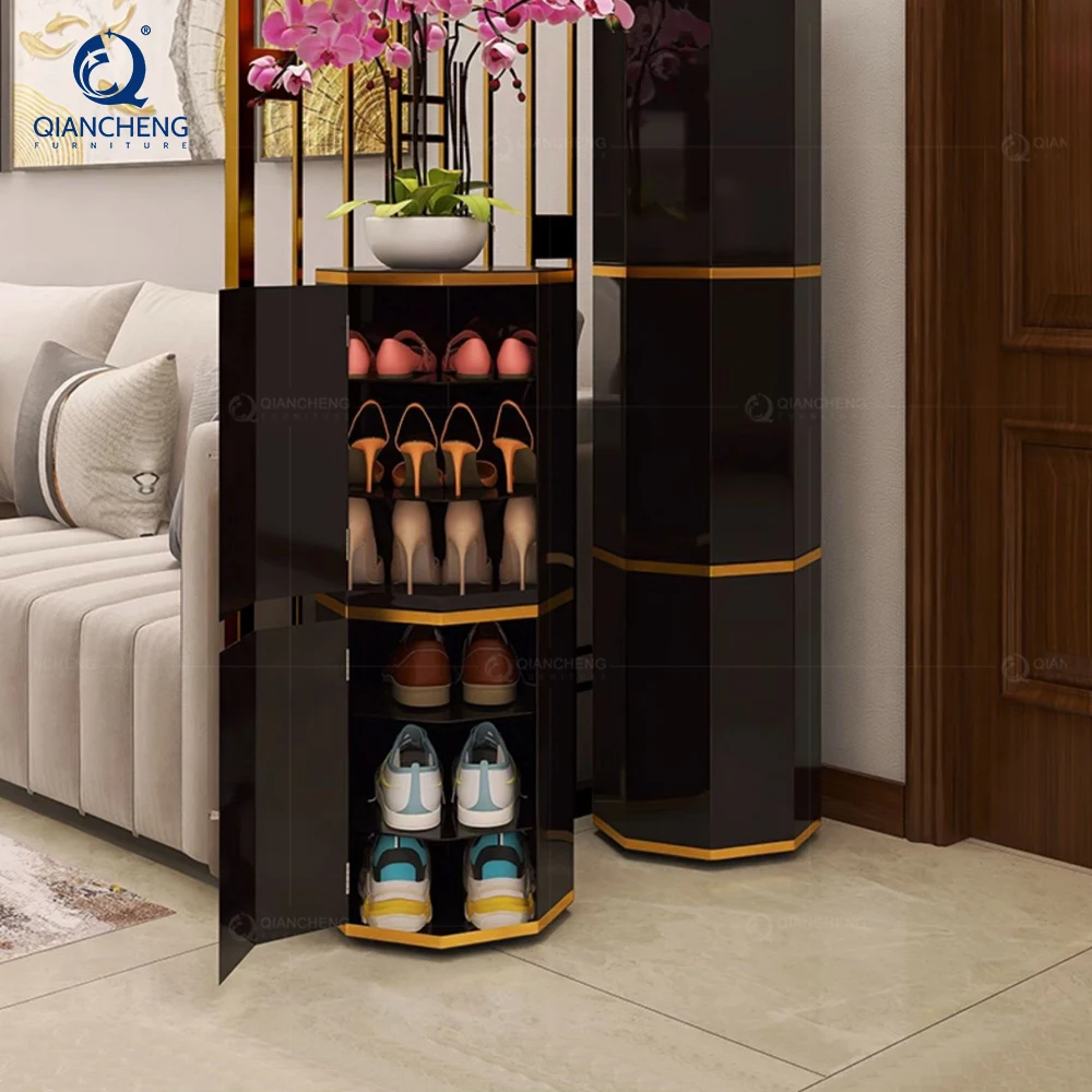 QIANCHENG stainless steel manufacturers modern design rotating apartment rotating shoe rack storage cabinet
