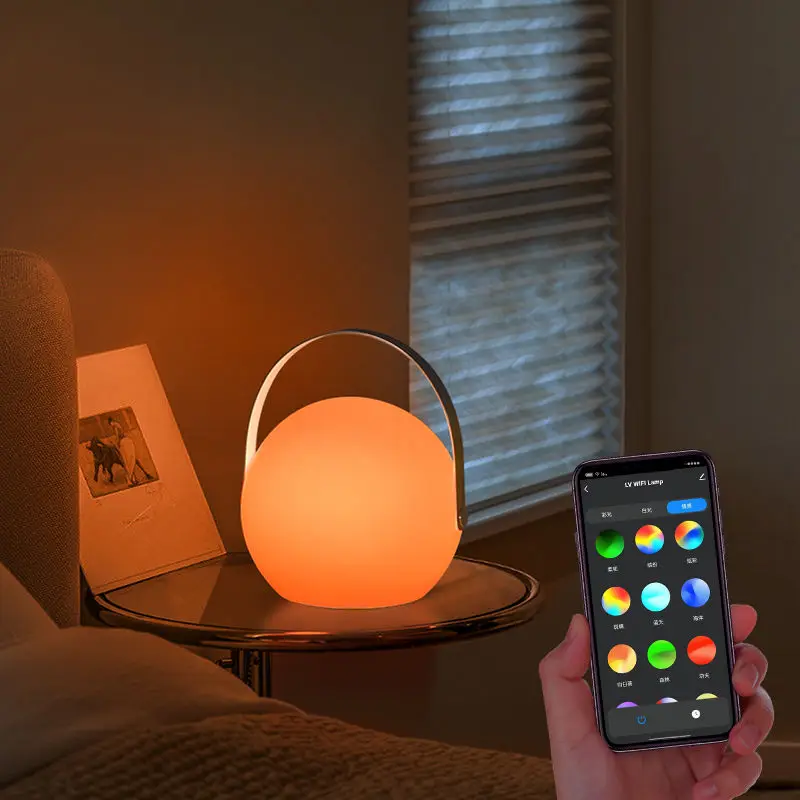 Умная Настольная лампа с управлением Bluetooth и Wi-Fi современное приложение Tuya голосовой сферный фонарь портативная камера батарейным питанием