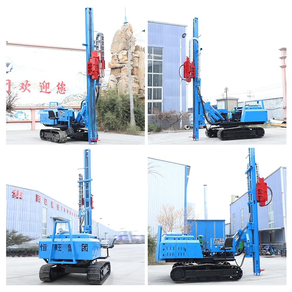 Mini Hydraulic Sheet Portable Static Pile Driver Hengwang Vibratory Hammer Solar Pile Driver machine