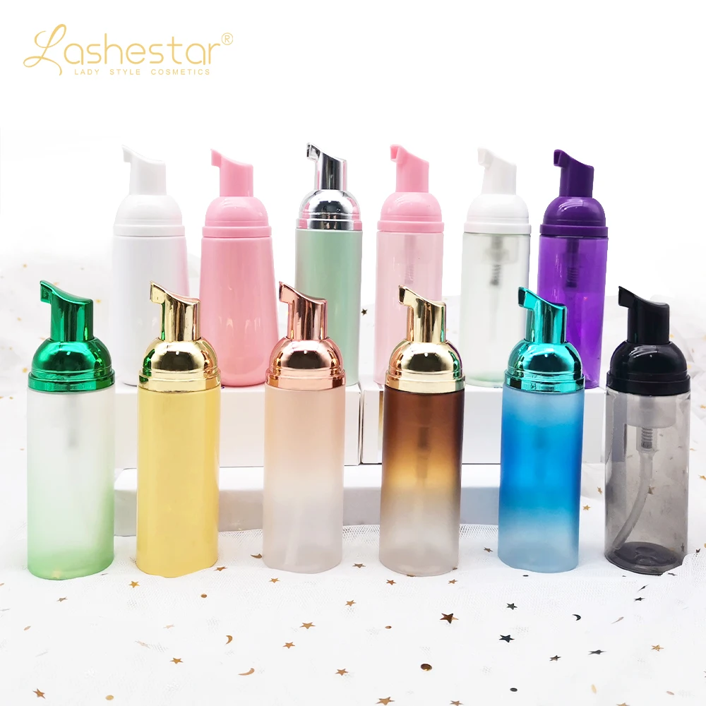 Wholesale lash shampoo custom private label foam cleanser eye lash extension wash shampoo set organic eyelash shampoo with brush