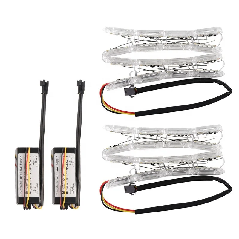 Car Headlight Tear Eye Dual Color 16 LED DRL Flexible Strip Light  Turn Signal car 5050 led strip