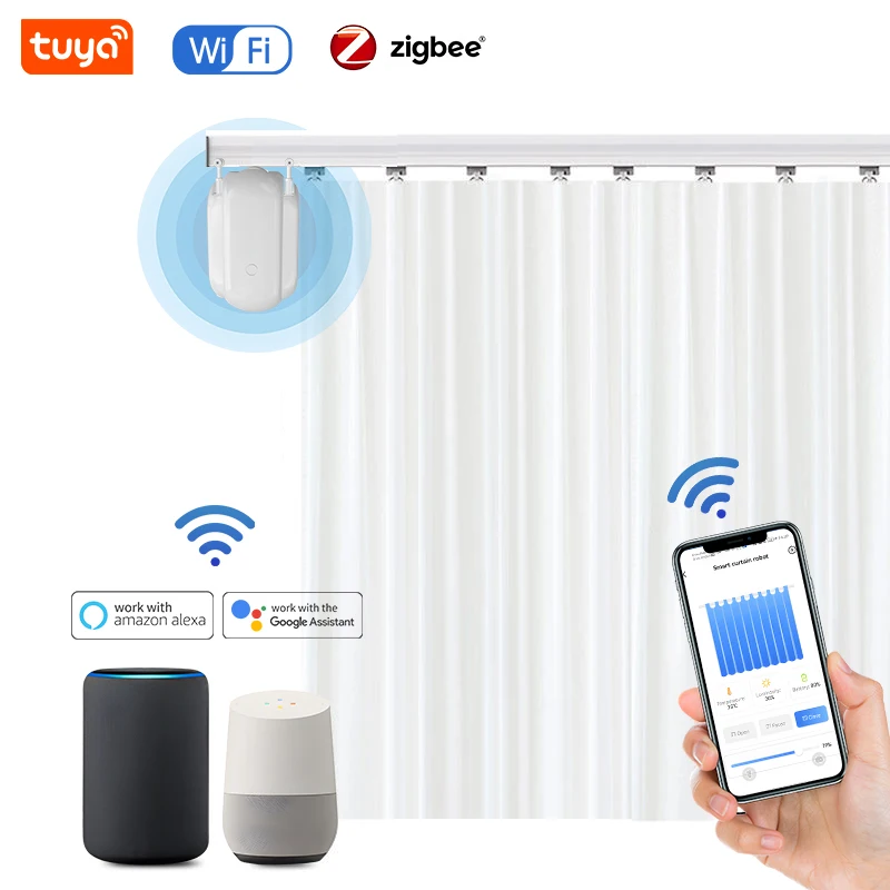2024 New Design Smart Tuya WiFi Curtain Robot Battery Switch bot Work with Alexa