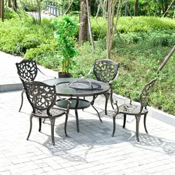 Factory Price Cast Aluminum Garden Furniture Outdoor Table And Chairs