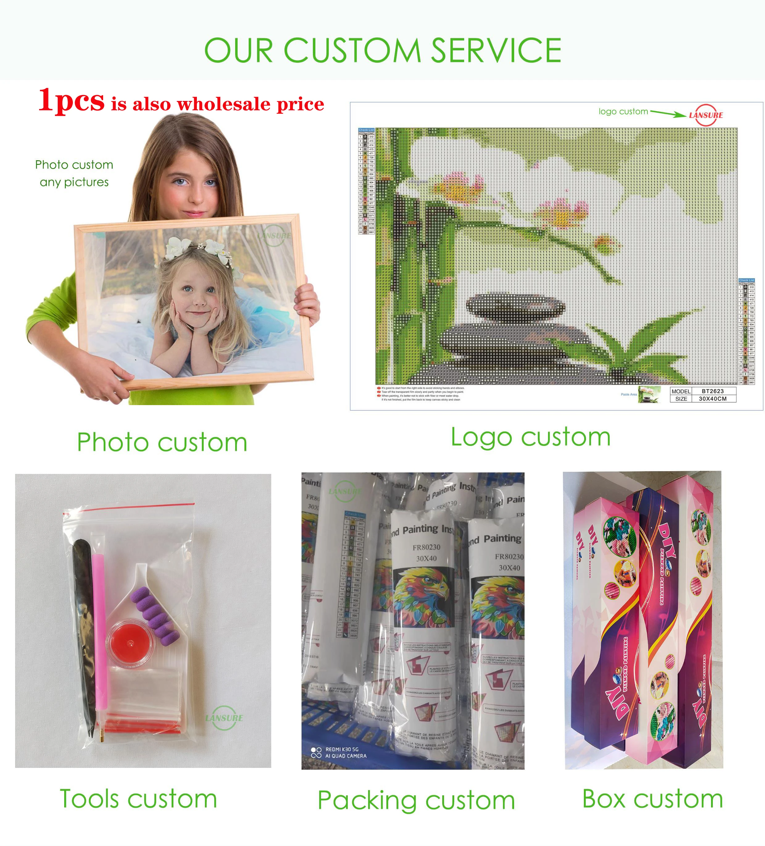 LS Wholesale DIY 5D Full Drill Diamonds Painting Kits Rabbit Easter Day Diamond Mosaic Embroidery Flower Tulips Home Decor Child