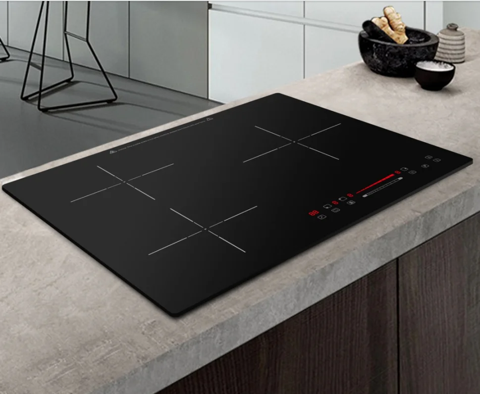 Schott Glass Electric Induction Hob Cooker Cooktop Built in Sensor Slider Touch Control Three 3 Burner Stove