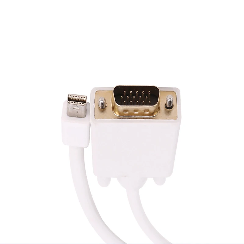 Mini Displayport To Vga Adapter Cable Mini DP to VGA Video Convertor Cable for Mac/PC 1920x1200 - White