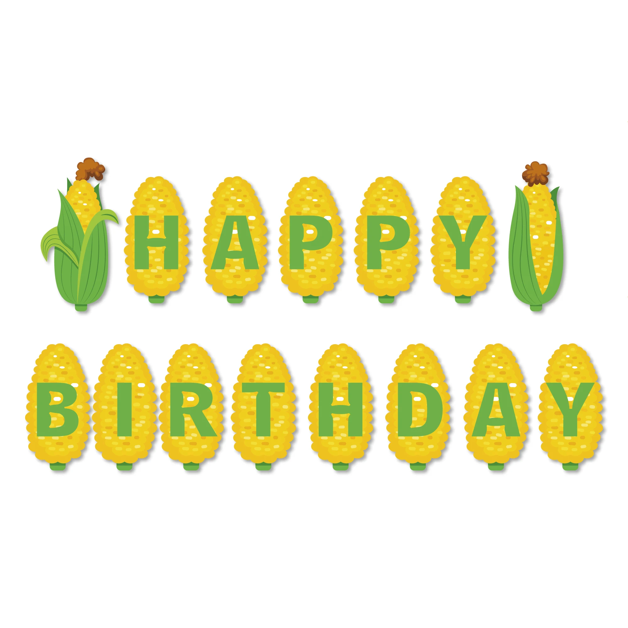 BA390 Custom Corn Printed Harvest Festival Paper Flag Banner for Harvest Festival Party Supplies