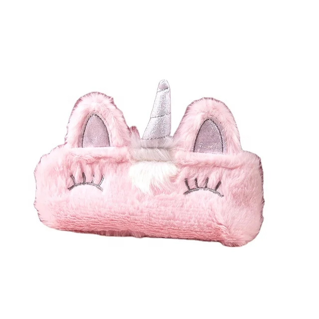 Plush Pencil Case Unicorn Pencil Bag Faux Fur Pencil Pouch Handbag Unicorn Coin Purse Cute for Girls Kids Children
