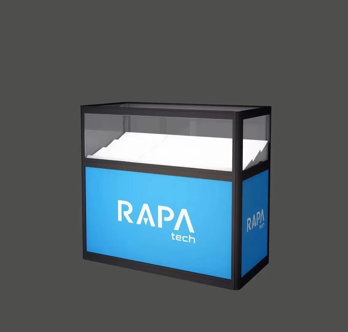 Portable trade show display case, foldable display show cases for exhibition