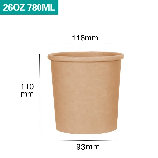 
8oz12oz 16oz 26oz 32 oz soup paper cup disposable food containers biodegradable soup bowls hot soup paper bowl 