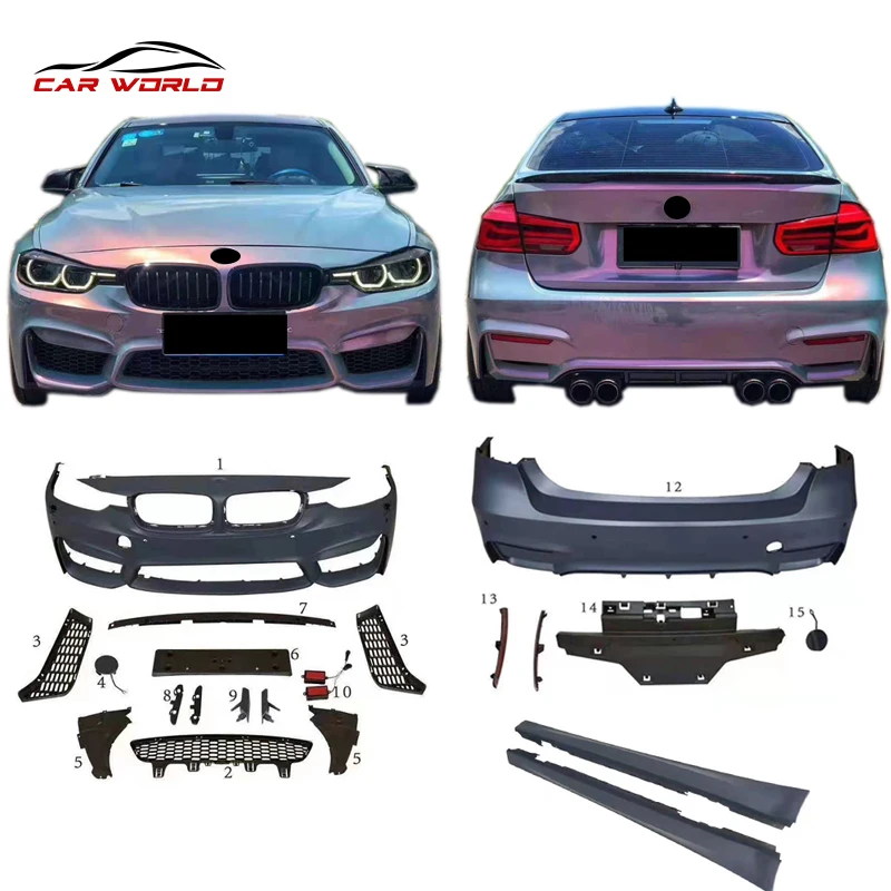  Лучшая продажа автомобильный комплект кузова для BMW 3 серии F30 F35 2012-2017 усовершенствованный M3 стиль ПП передний задний бампер боковые
