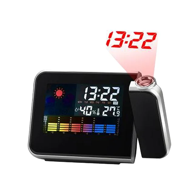 2024 Digital calendar weather station time temperature  projection table alarm digital clock