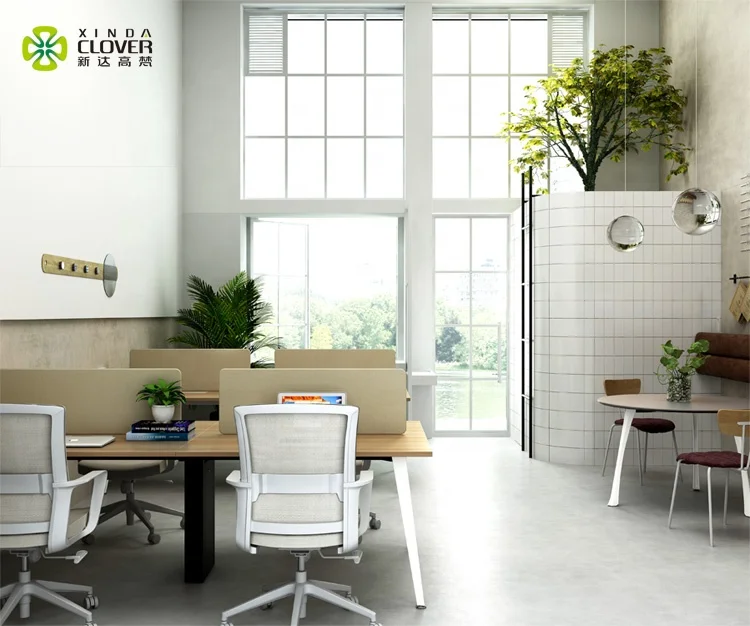 Metal Office Desk Leg 4 Seater Industrial Office Table Modern Office Furniture Manufactured In China