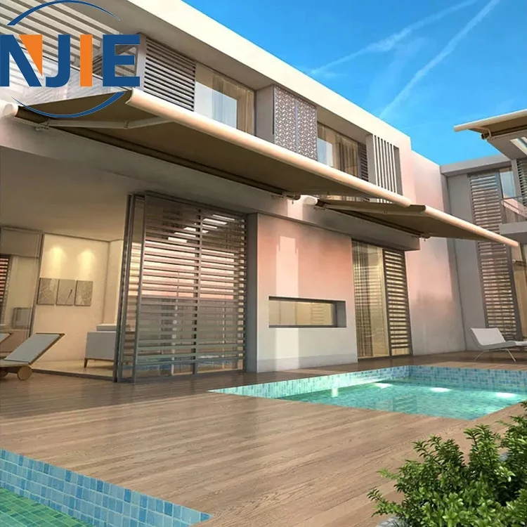 High quality retractable aluminum outdoor canopy balcony awning design with metal brackets for awning