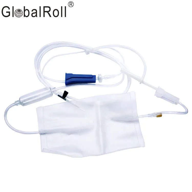 Disposable Medical Individual Package Portable Sterile IV Infusion Giving Fluid Drip Set With Regulator