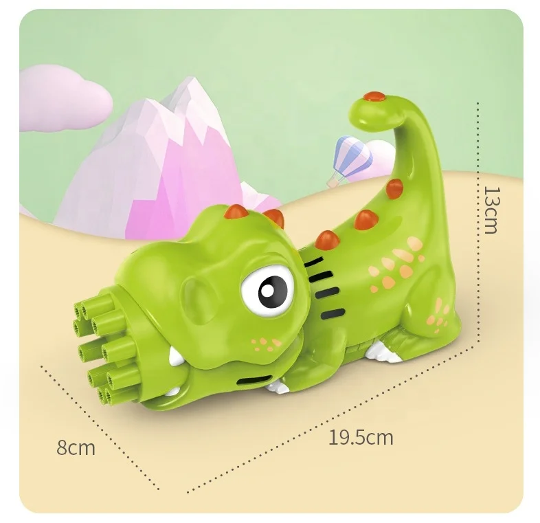 10 holes Kids Cartoon animal Electric Bubble Gun machine Tiger Dinosaur Unicorn Bubble Toys with sound light