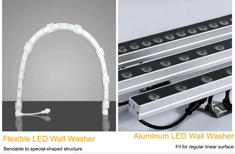 Ready To Ship Flexible Silicon LED Wall Washer IP65 DMX RGB 5 meters Outline Light For Decorative Facade Lighting