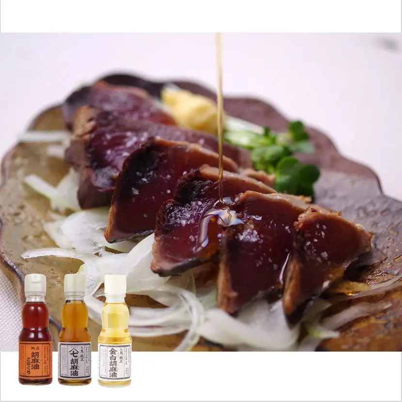 Чистое масло семян кунжута жареное небольшое Оловянное с ореховым вкусом согревающая японская линия по производству кунжутного
