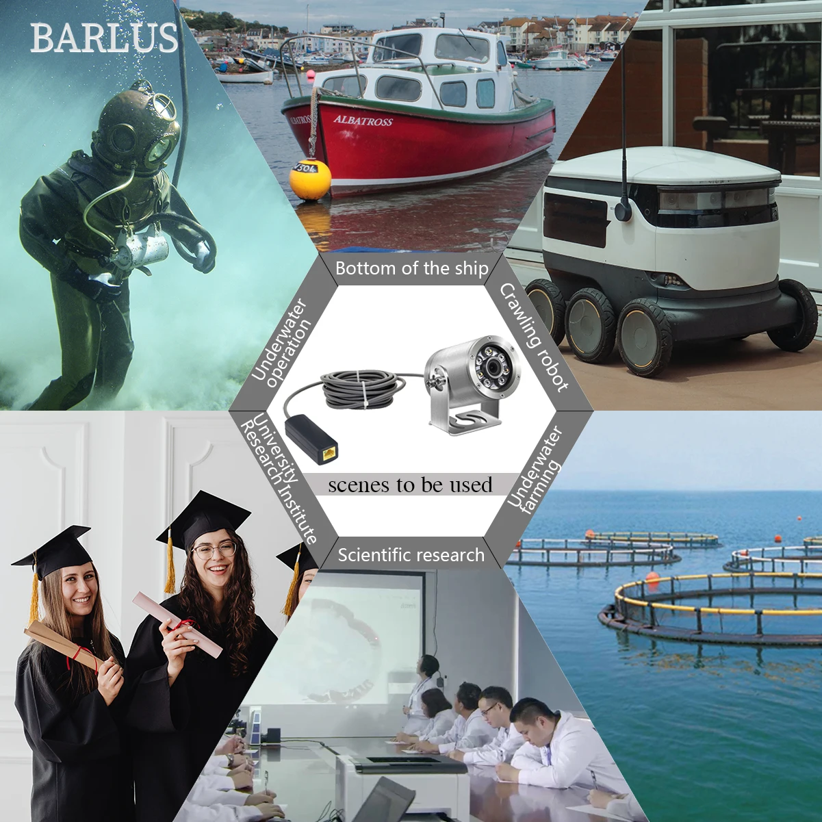 Barlus Высокое качество ночное видение 1080p full HD подводная рыбалка/камера глубокого патрулирования подводная камера видеонаблюдения